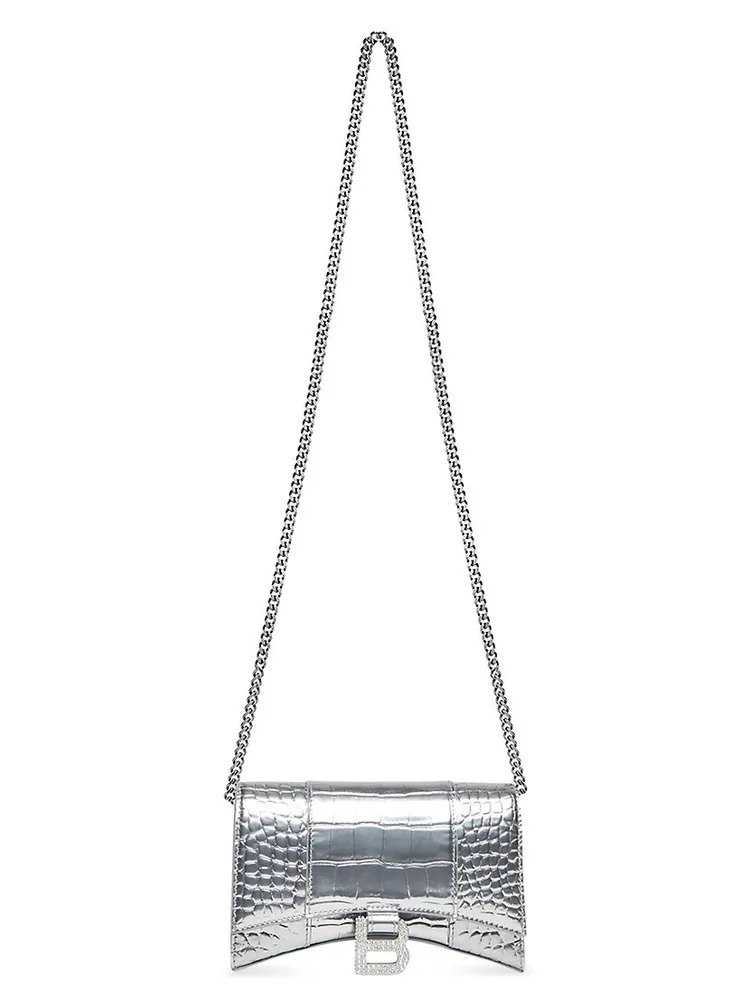 Balenciaga Croc-Embossed Mini Hourglass Bag w/ Box