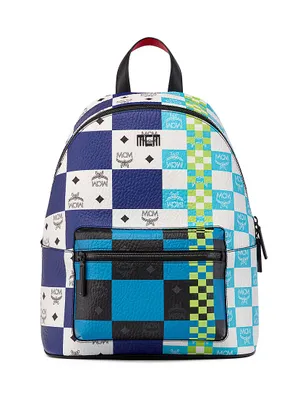 Mcm Medium Brandenburg Denim Backpack - Blue