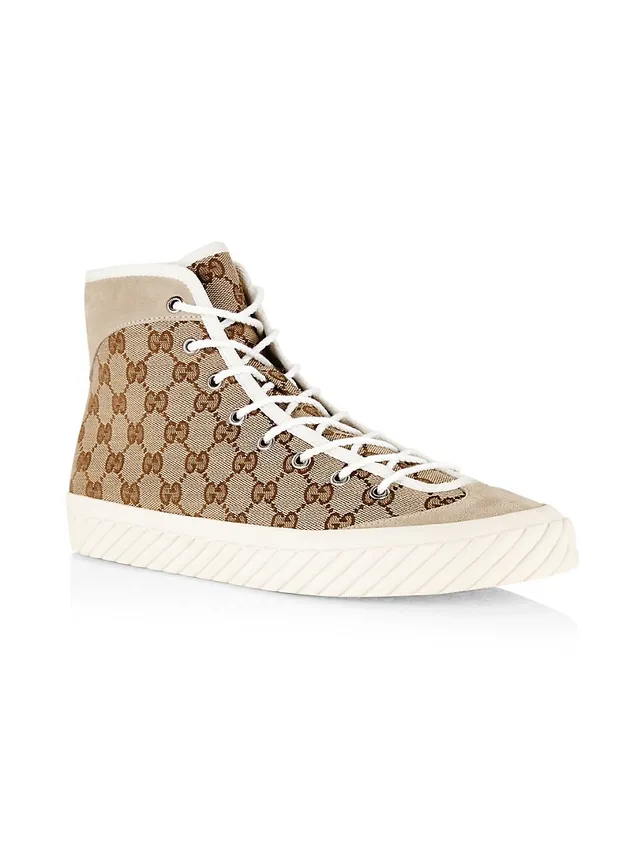 Gucci Women's Tortuga High-top Monogram Sneakers In Beige Oatmeal
