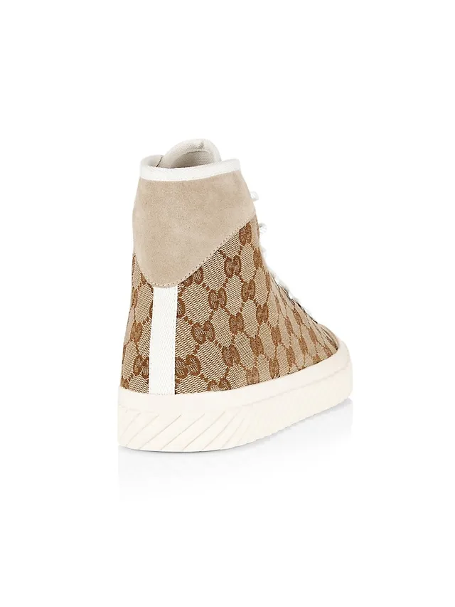 Gucci Women's Tortuga High-top Monogram Sneakers In Beige Oatmeal