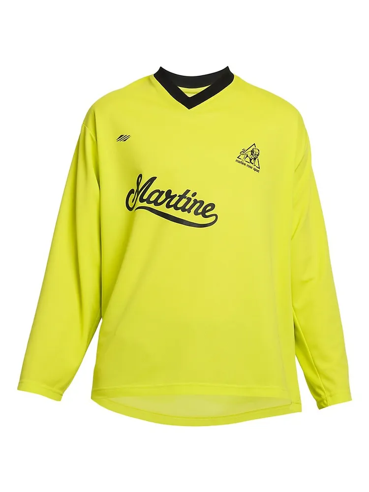 Martine Rose Long Sleeve Football Top in Green for Men