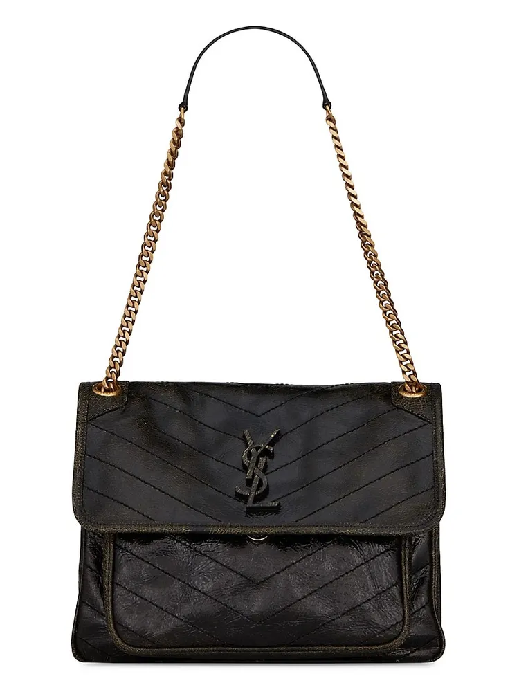 Niki Baby crinkled-leather cross-body bag | Saint Laurent