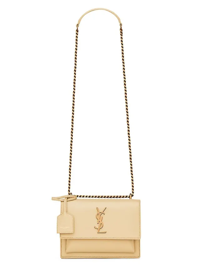 Saint Laurent Sunset Small Lizard Chain Satchel Bag