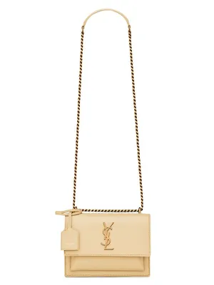 Saint Laurent Women's Sunset Small Chain Bag in Lizard - Toasted Brown