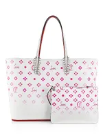 Cabata - Tote bag - Calf leather Loubinthesky print - Bianco - Christian  Louboutin