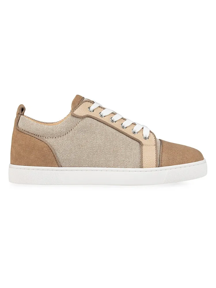 Louis Junior Suede Low Top Sneakers in Brown - Christian Louboutin