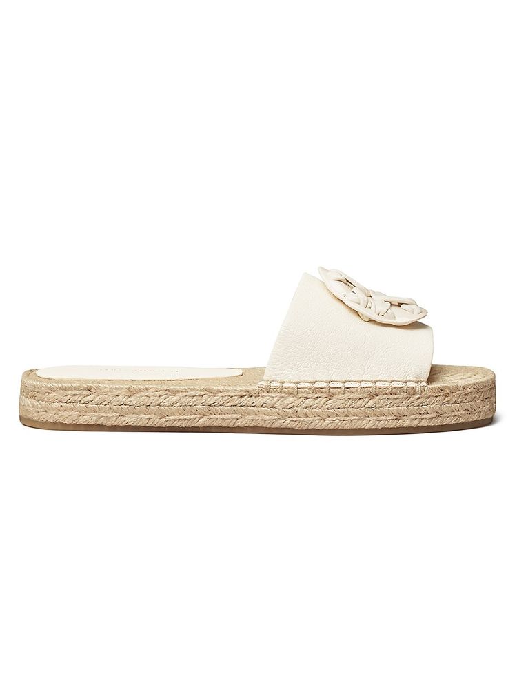 Tory Burch Women's Leather Espadrille Slides - New Ivory Sandals | The  Summit