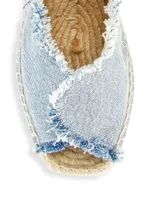 Rag & Bone Santiago Frayed Denim Wedge Espadrilles