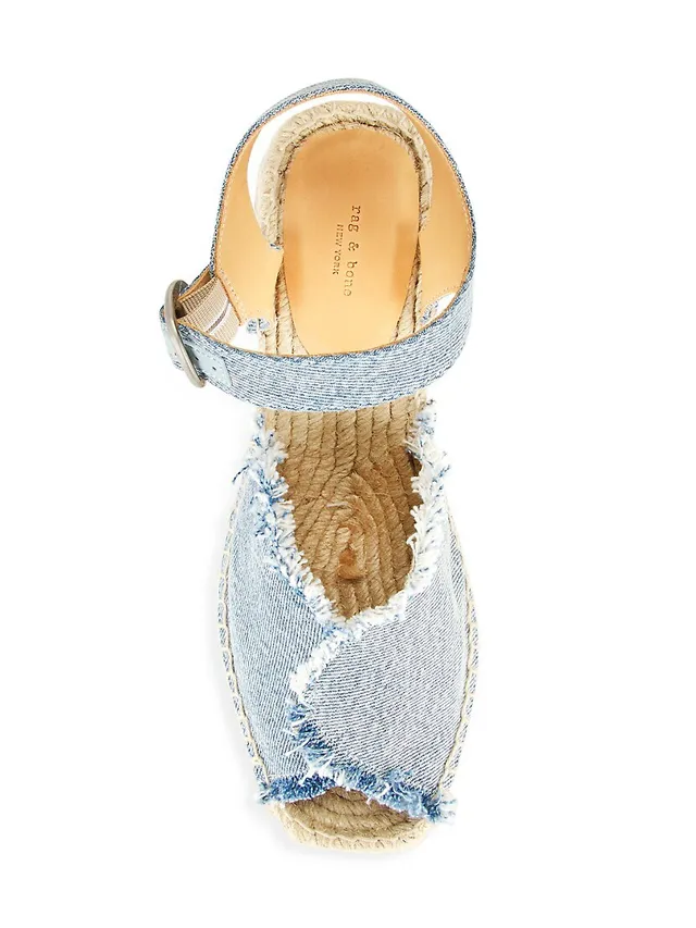 Rag & Bone Santiago Crisscross Wedge Sandal In Denim