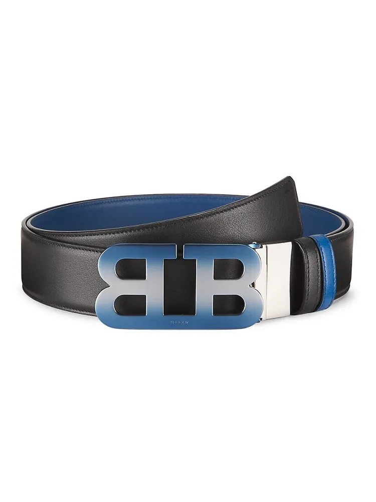 Saint Laurent Cassandre Belt In Smooth Leather - Black - Men - 90