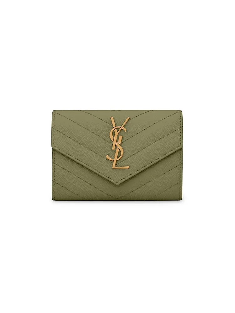Saint Laurent Women's Embossed Leather Envelope Wallet