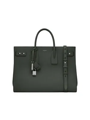 SAC DE JOUR thin large in canvas and leather, Saint Laurent