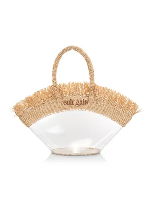 Peyton Raffia & PVC Tote Bag