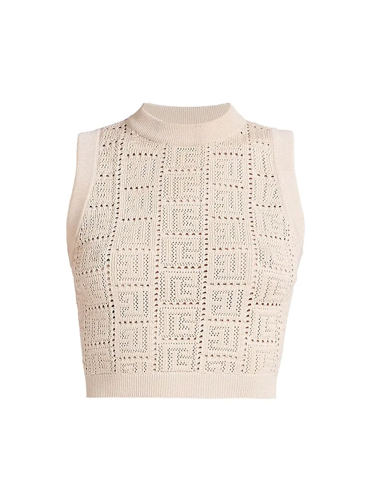 Balmain Monogram Knit Crop Top