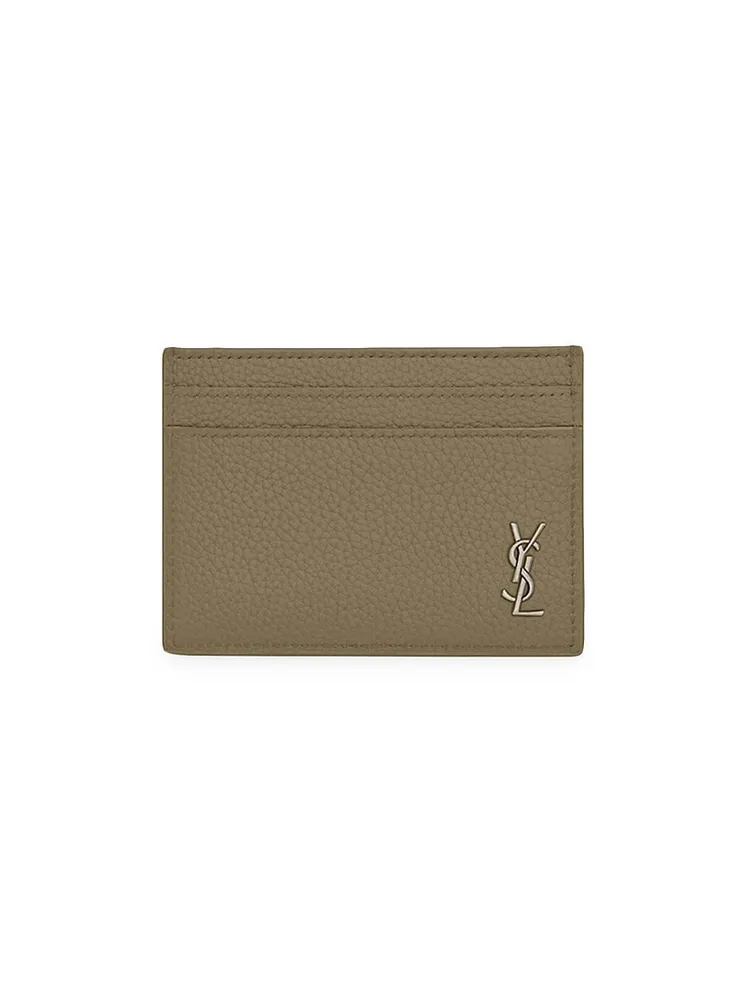 Saint Laurent Men's Tiny Cassandre Leather Card Holder