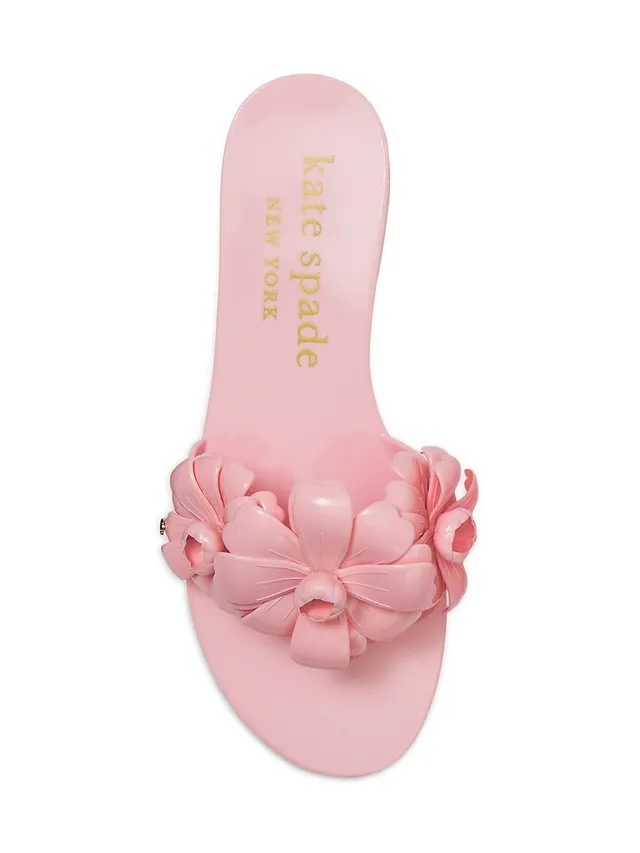 Kate Spade New York Women's Tie The Knot Embellished Slide Sandals - Pink - Size 7 - Pink Cloud