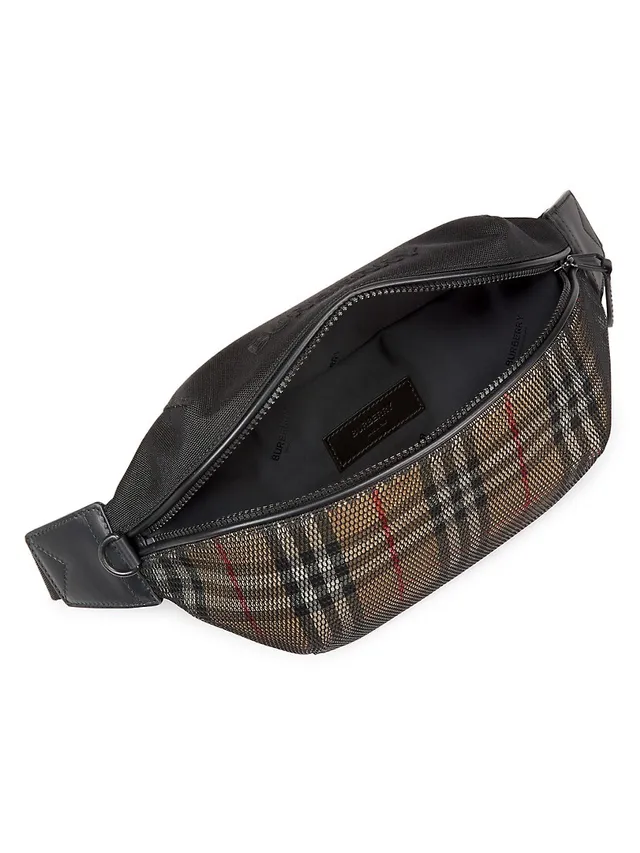 Burberry Men's Sonny Mesh Check Belt Bag