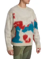 Mohair Jacquard Crew / Birds Eye