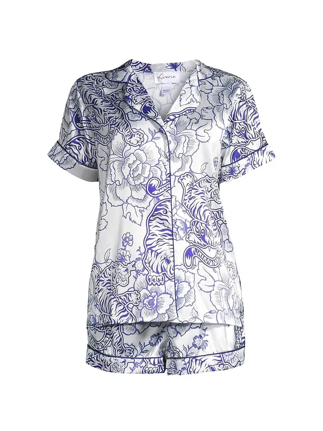Off-White c/o Virgil Abloh Sky Jacquard Satin Pajama Shirt in