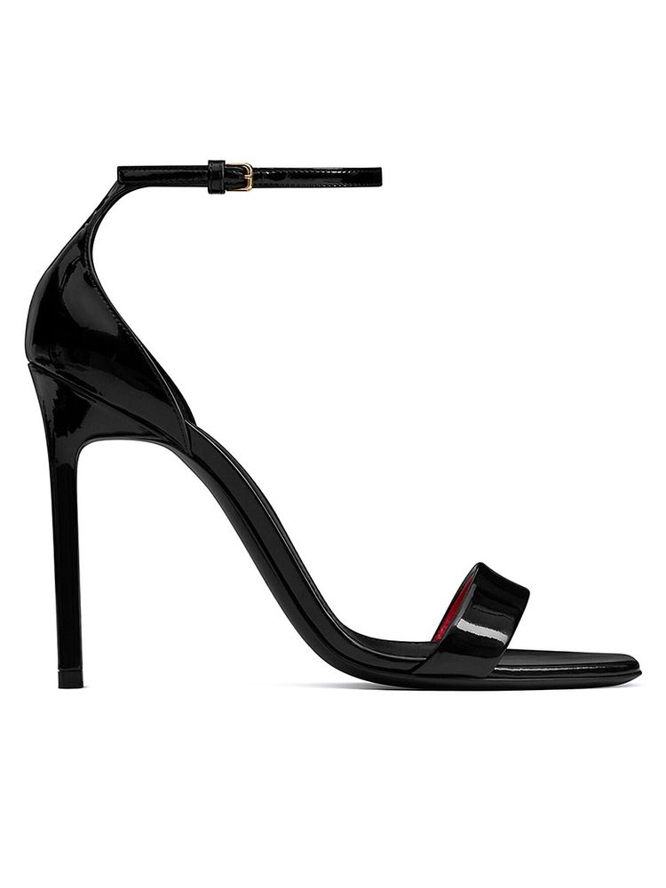Saint Laurent Amber Sandals Patent Leather - Nero | The Summit