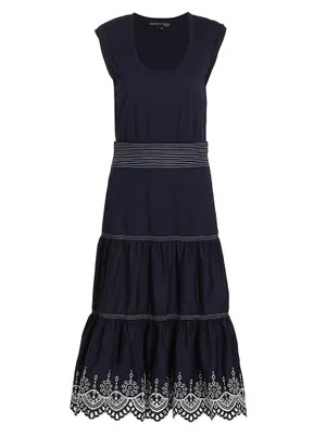 Amaia Sleeveless Stitched Midi-Dress