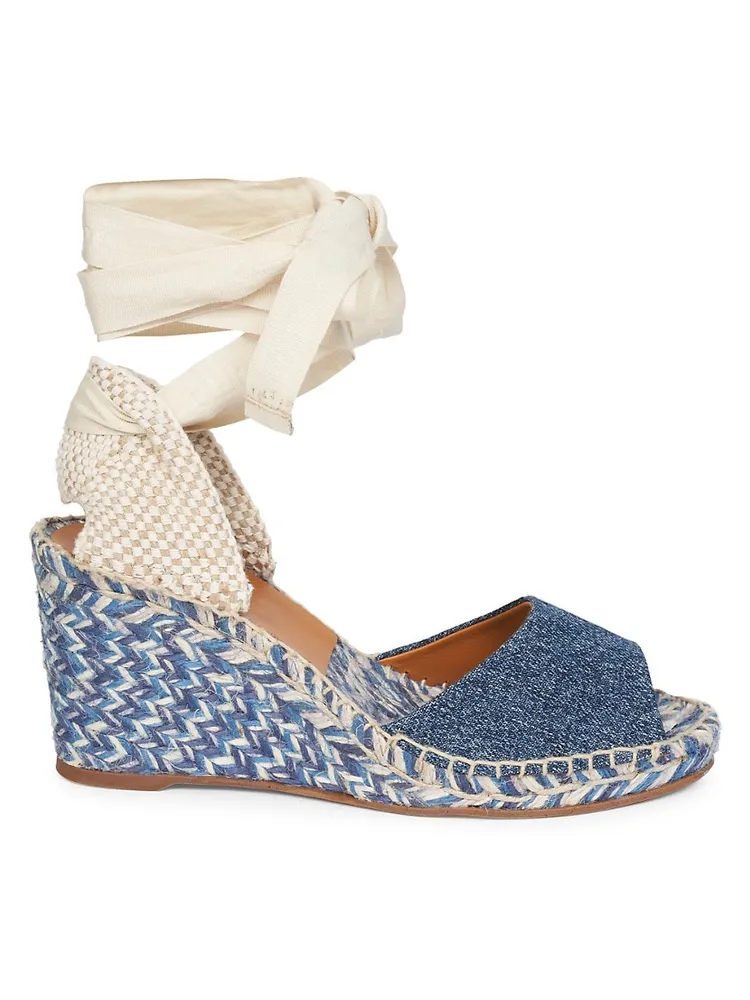 Bluma Denim Canvas Wedge Espadrille Sandal