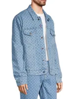 Jacket DAILY PAPER Matwa Monogram Denim Jacket Blue Monogram