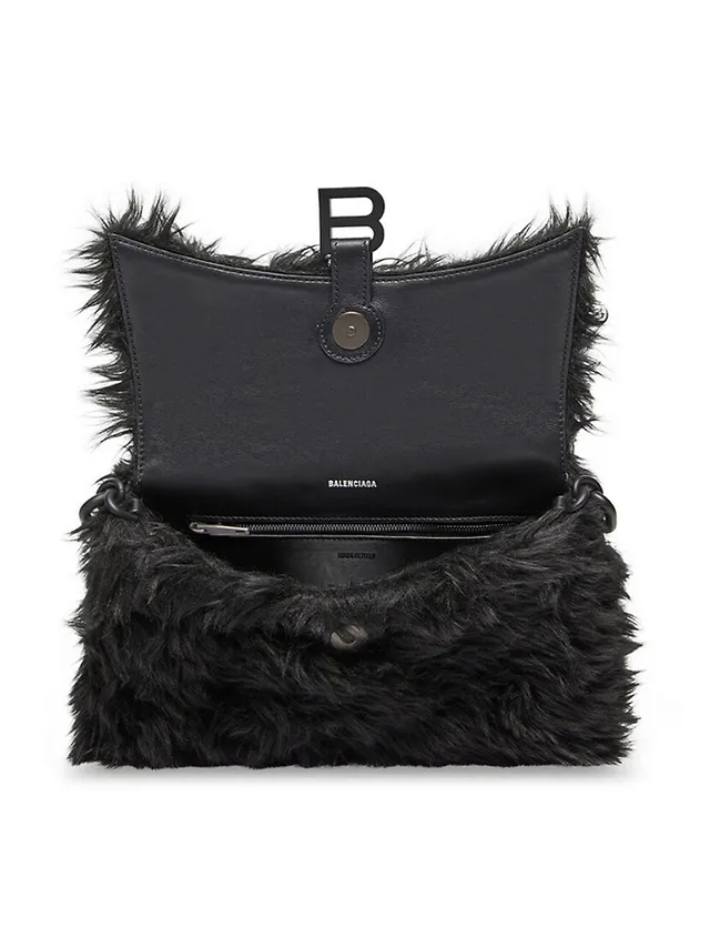 Balenciaga B XS Crossbody Bag Grained Nappa Calfskin In Black