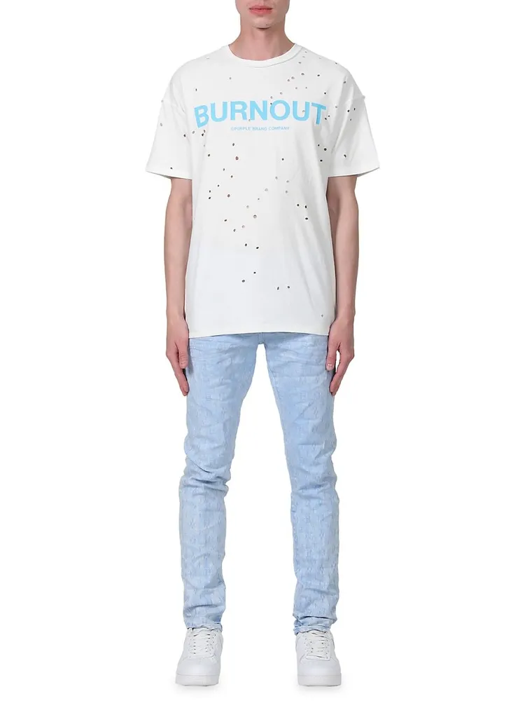 WHITE INSIDE OUT BURNOUT T-SHIRT