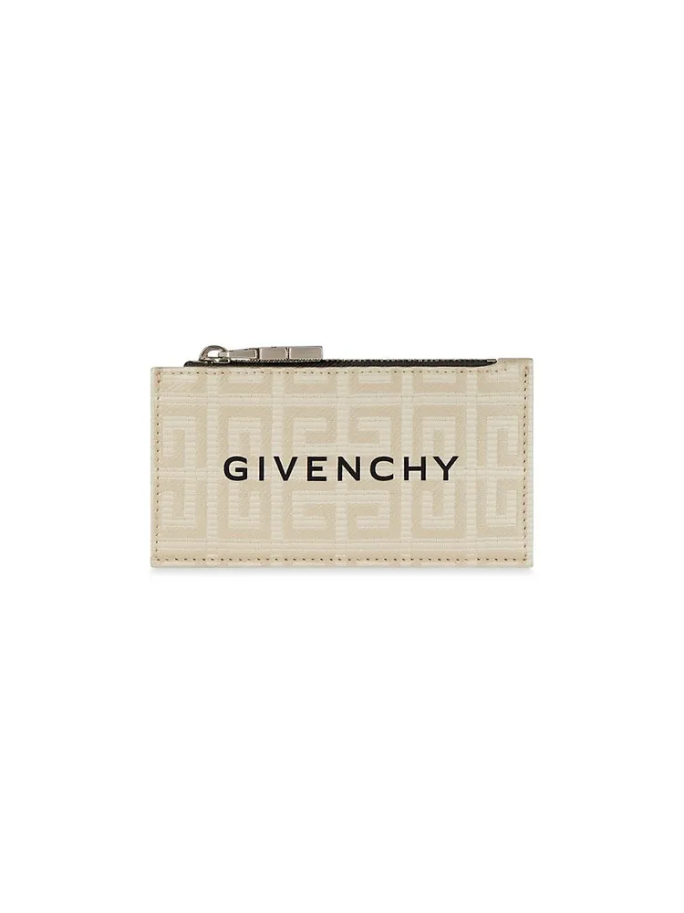 GIVENCHY G Cut 4G Coated Canvas And Leather Zip Card Holder
