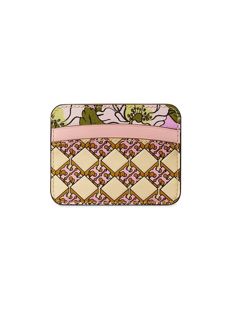 Jacquard Monogram Card Holder Bubblegum