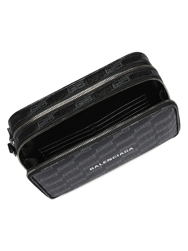 Balenciaga Signature Toiletry Pouch Bb Monogram Coated Canvas in