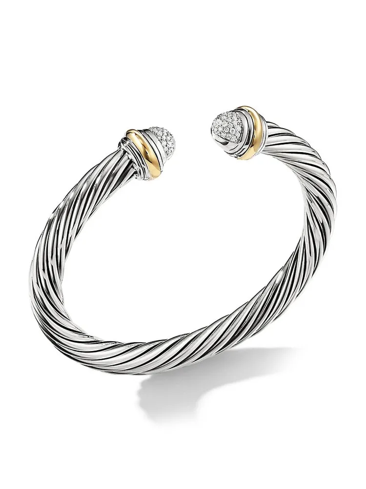 David Yurman Pave Crossover Two-Row Bracelet