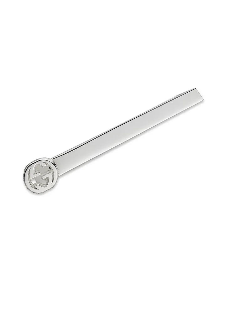 Gucci Interlocking G Sterling Silver Tie Bar