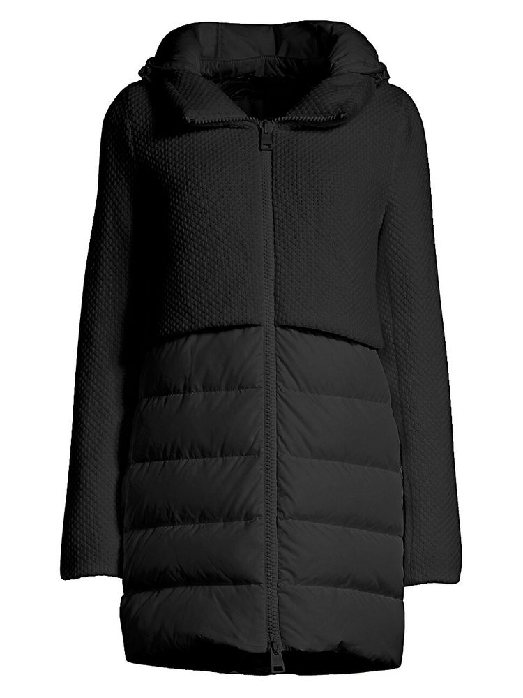 Wool Knit Sleeve Down Coat