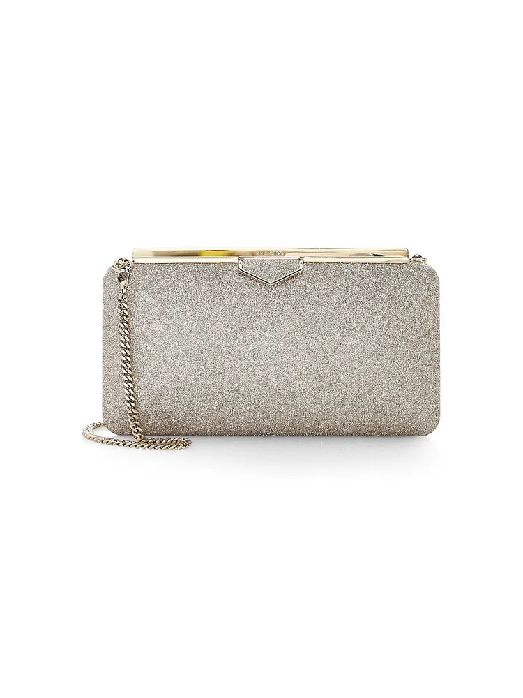 JIMMY CHOO - Ellipse dusty glitter clutch