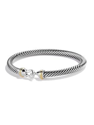 Women's Cable Buckle Bracelet with 18K Yellow Gold/5mm - Silver