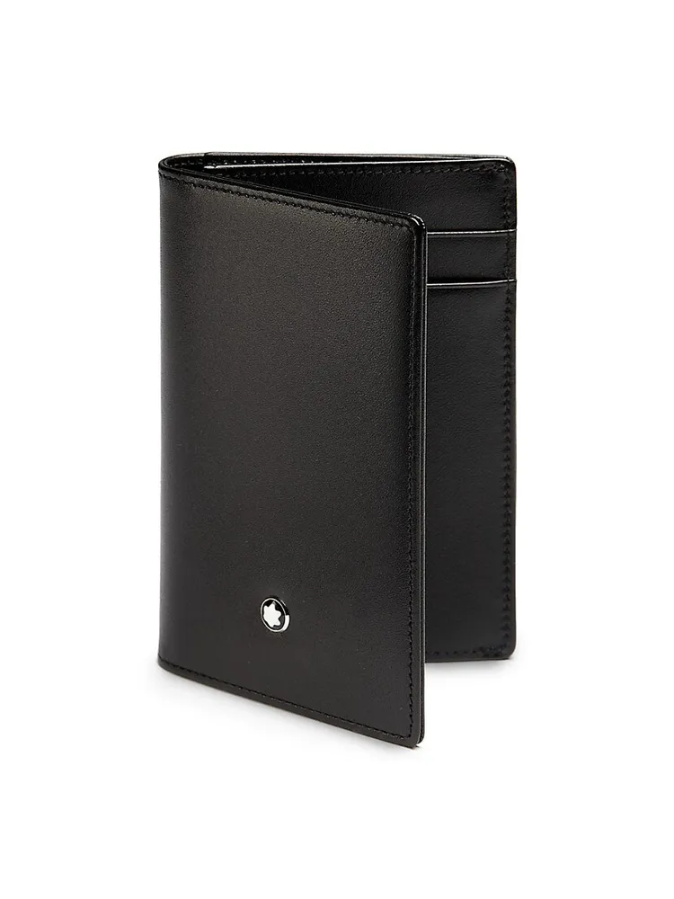 business card holder with flap in grain de poudre-embossed leather