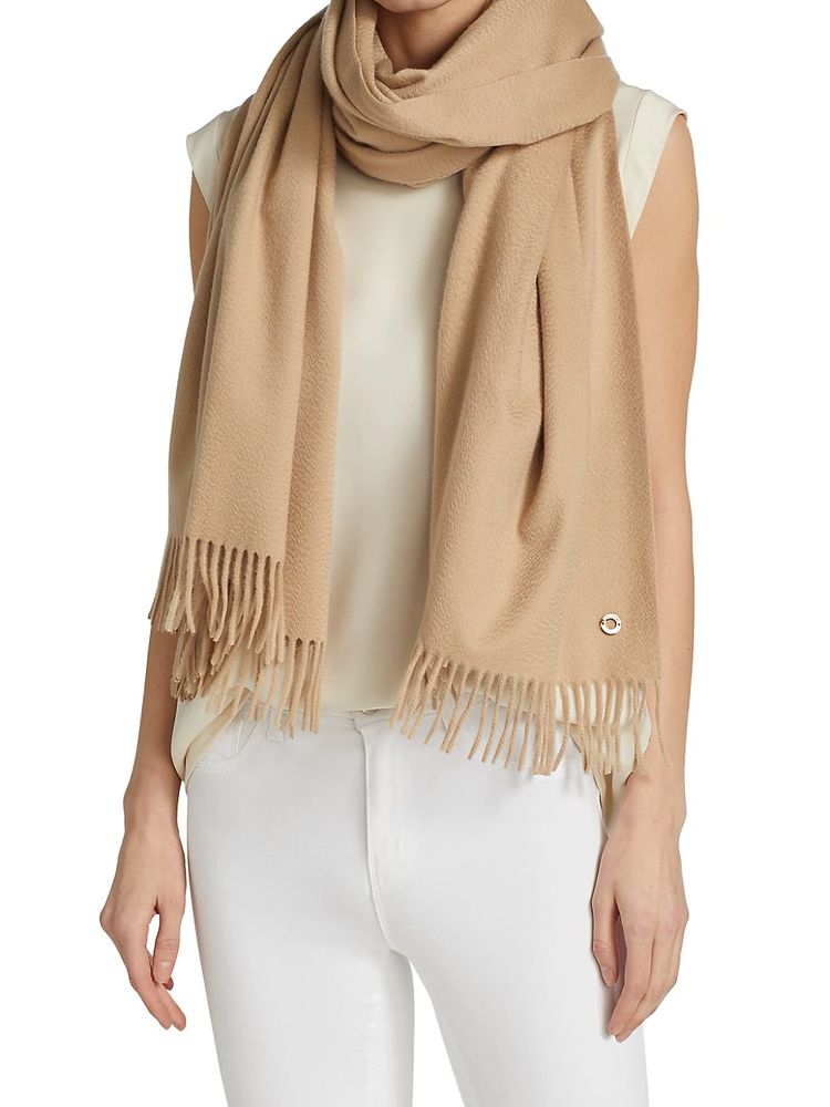 Loro Piana Women's Fringe Cashmere Scarf - Golden | The Summit