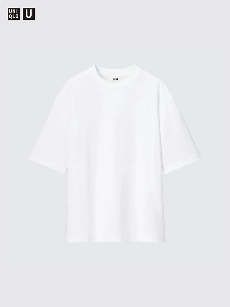 AIRism COTTON OVERSIZED CREW NECK HALF SLEEVE T-SHIRT