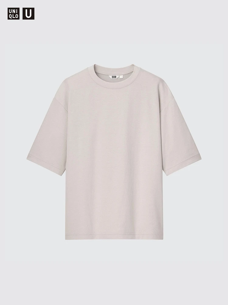 AIRism COTTON OVERSIZED CREW NECK HALF SLEEVE T-SHIRT