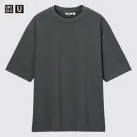 AIRism COTTON OVERSIZED CREW NECK HALF SLEEVE T-SHIRT