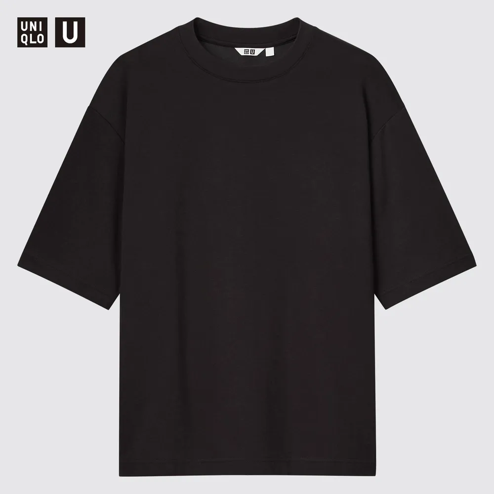 AIRism COTTON OVERSIZED CREW NECK HALF SLEEVE T-SHIRT