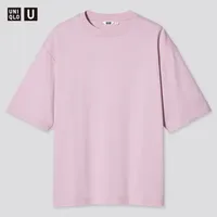 AIRism COTTON OVERSIZED CREW NECK HALF SLEEVE T-SHIRT