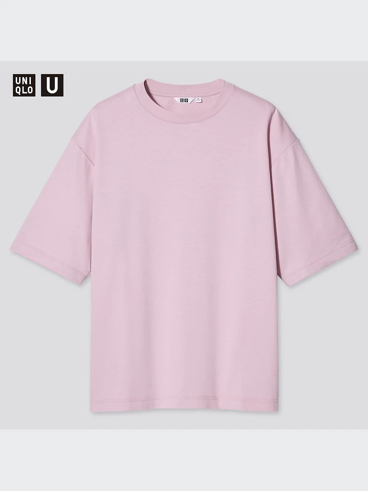 AIRism COTTON OVERSIZED CREW NECK HALF SLEEVE T-SHIRT