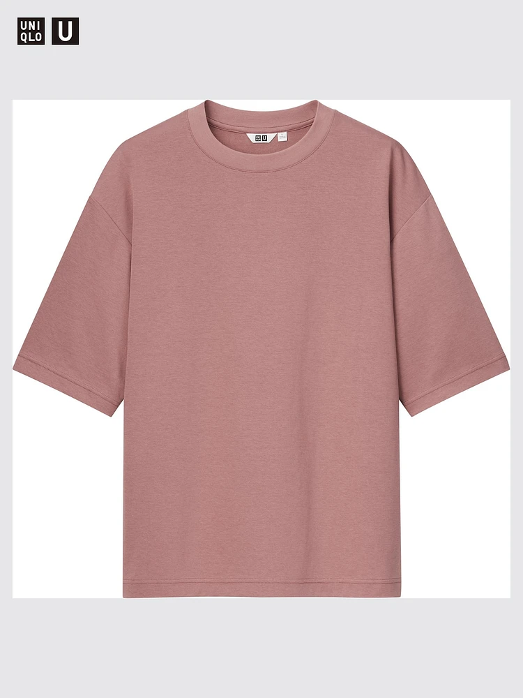 AIRism COTTON OVERSIZED CREW NECK HALF SLEEVE T-SHIRT