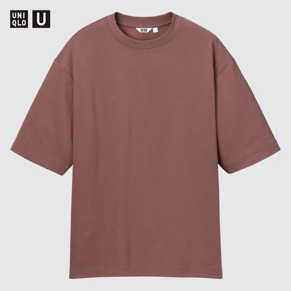 UNIQLO U AIRISM COTTON CREW NECK OVERSIZED HALF SLEEVE T-SHIRT