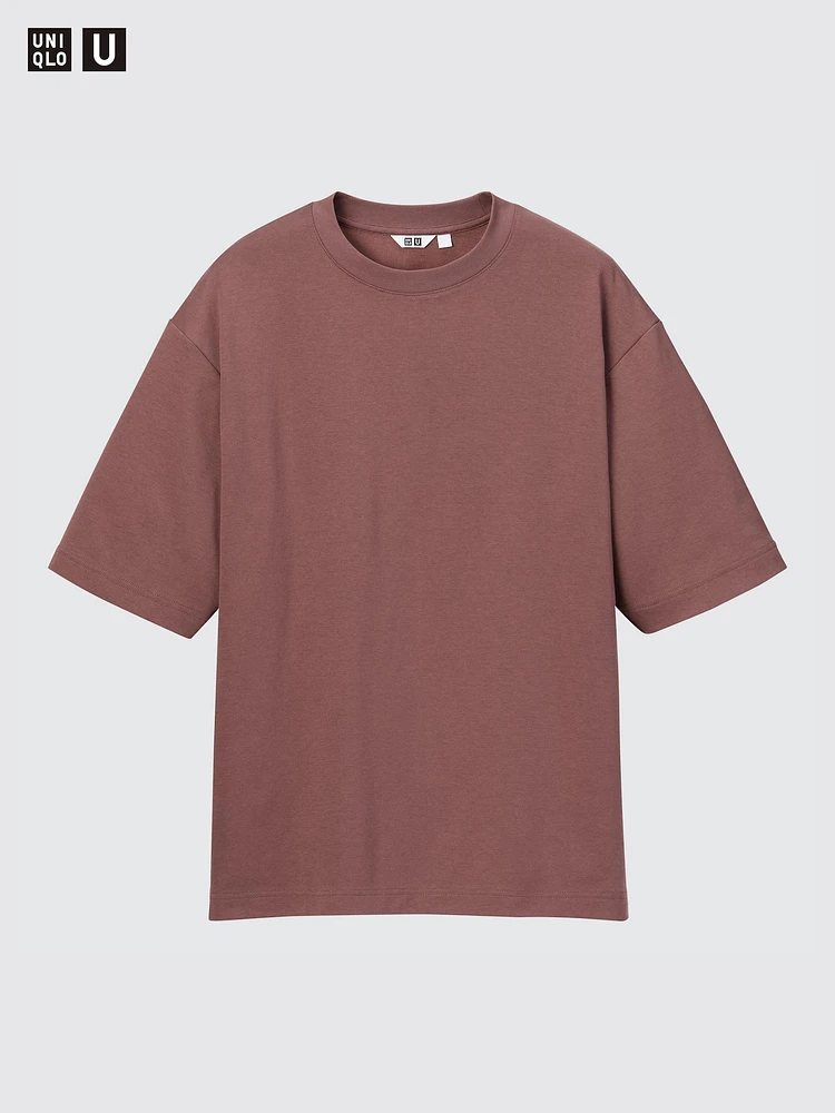 AIRism COTTON OVERSIZED CREW NECK HALF SLEEVE T-SHIRT