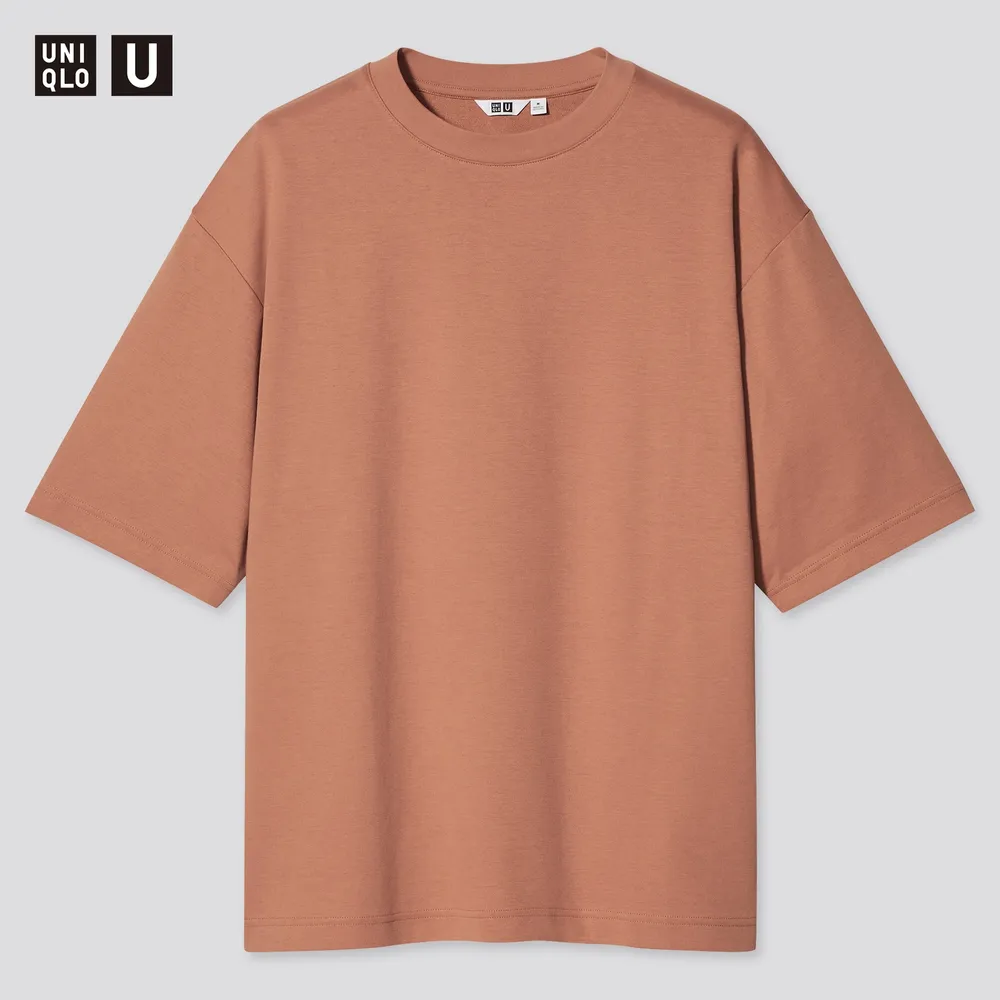 U AIRISM COTTON CREW NECK OVERSIZED HALF SLEEVE T-SHIRT