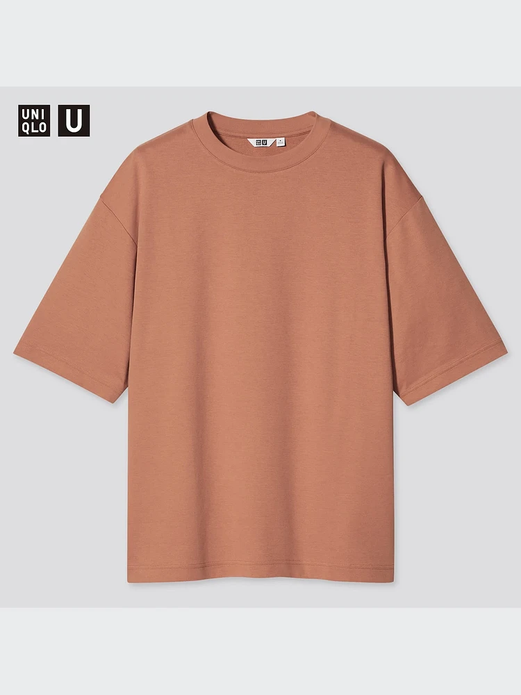 AIRism COTTON OVERSIZED CREW NECK HALF SLEEVE T-SHIRT